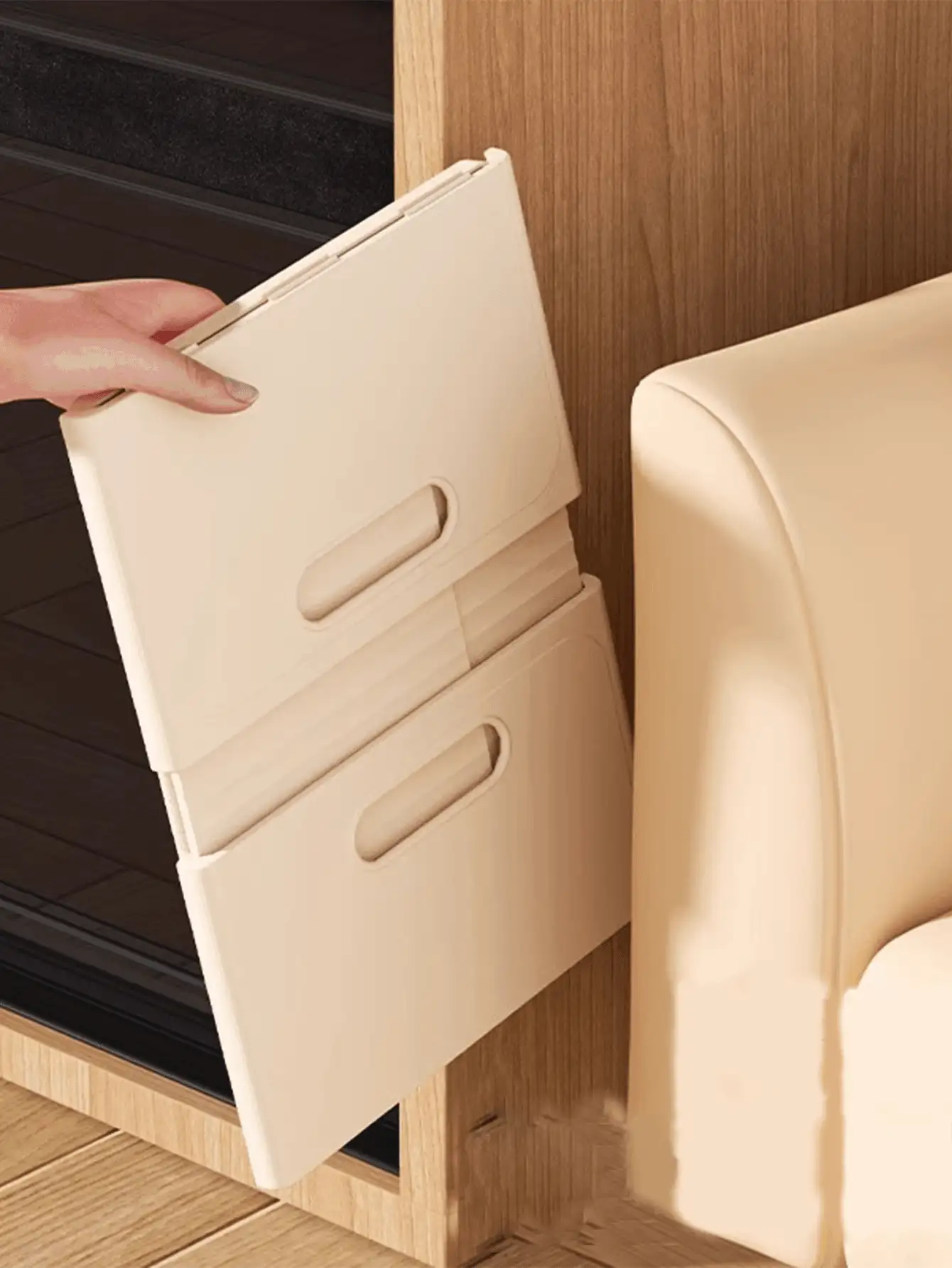 Foldable PP Storage Box, Multi-Functional Drawer Style, Cosmetics, Wardrobe, Socks, Underwear Storage, Space-Saving, Suitable For Bedroom, Cabinet, Kitchen, Bathroom, Dorm, Desktop, Vanity, Desk - Multicolor - View 2