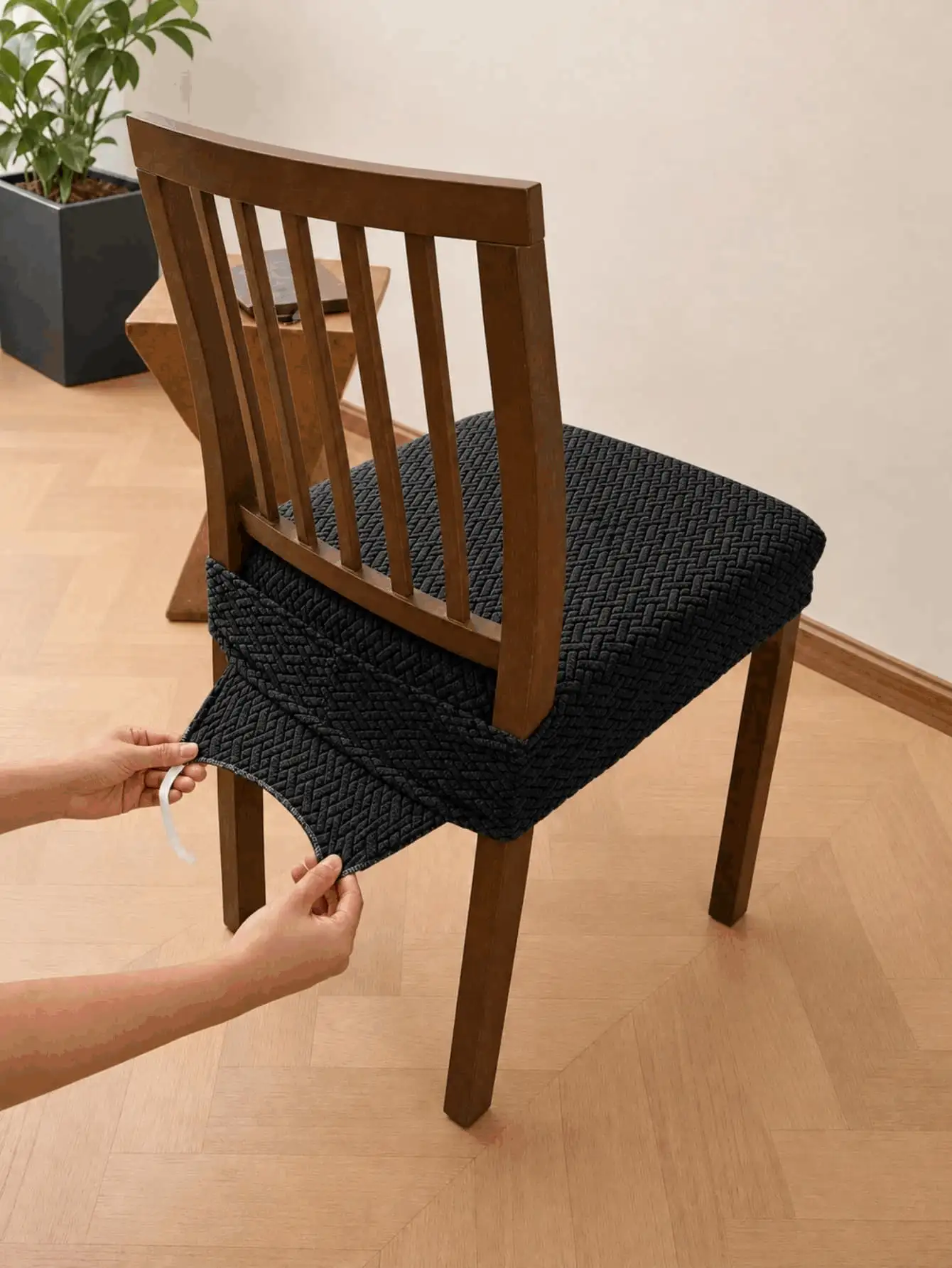 Non Slip Dining Chair Cover Easy To Install Elastic Chair Cover For Office And Home Chairs Dining Chair Seat Cover Simplify Daily Furniture Cleaning For Daily Home Dining Use Decoration And Back To School Or Holiday Family Living Room Home Decor - A - View 3