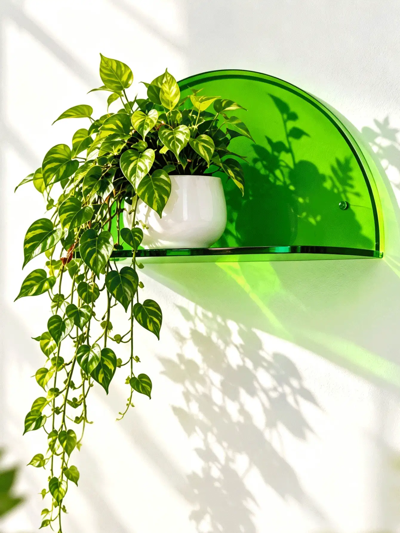 Portable Minimalist Acrylic Display Shelf With Rounded Edges, Dust-Proof Wall-Mounted Storage Rack For Gamers, Suitable For Plants, Kitchen, Apartment Essentials, Home Decor, Coffee Bar, Home Office, Bathroom, Bedroom, Living Room Wall Decoration - Multicolor - View 2