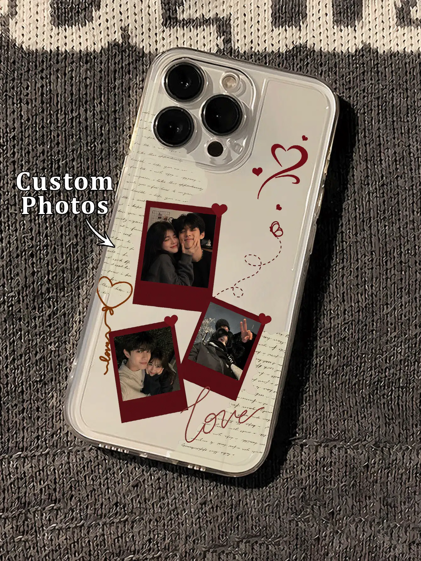 1件 DIY 3照片拼貼超薄透明 TPU 手機殼,適用於 Apple 18ProMax/Duo/17ProMax/16Pro/15/14Plus/13Pro/12ProMax/11/XsMax/8/7/6Plus,高級商務風,送給領導、朋友、父親、母親、男朋友、女朋友的最佳禮物 - 無色 - 查看 2