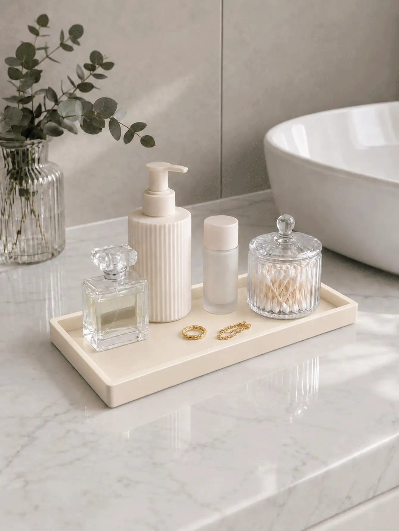 Large-Capacity Silicone Vanity Organizer Tray For Skincare Products, Perfumes, And Cosmetics; Suitable For Bathrooms, Kitchens, And Vanity Tables. - Multicolor - View 2