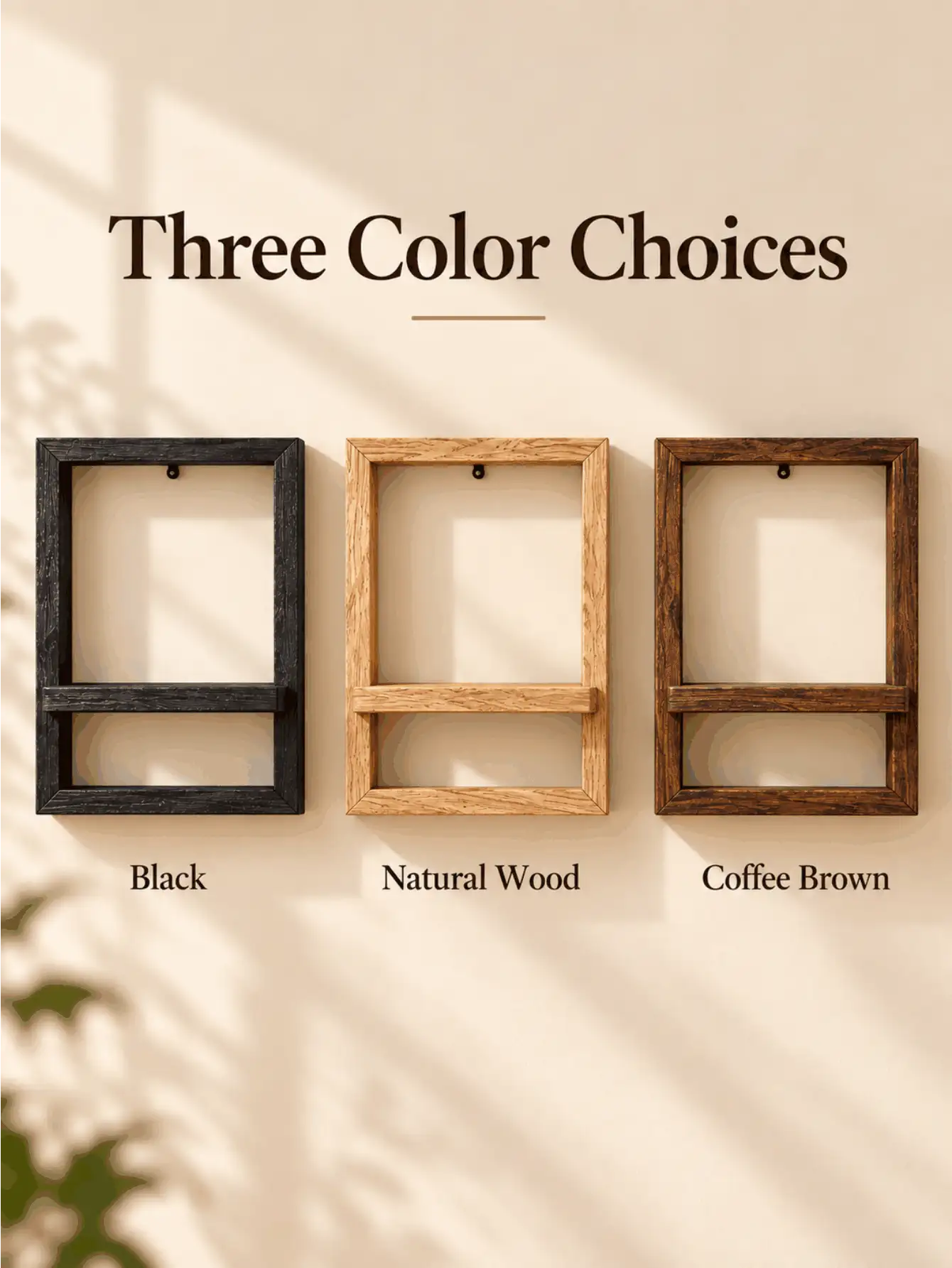 Rustic Floating Wall Shelves, Vintage Wood Look Rectangular Wall Mounted Display Shelf, Space Saving Storage Rack For Plants, Candles, Photos And Decorative Items, Farmhouse Living Room Bedroom Wall Decor, Home Essentials, Autumn Winter Decor - Multicolor - View 3
