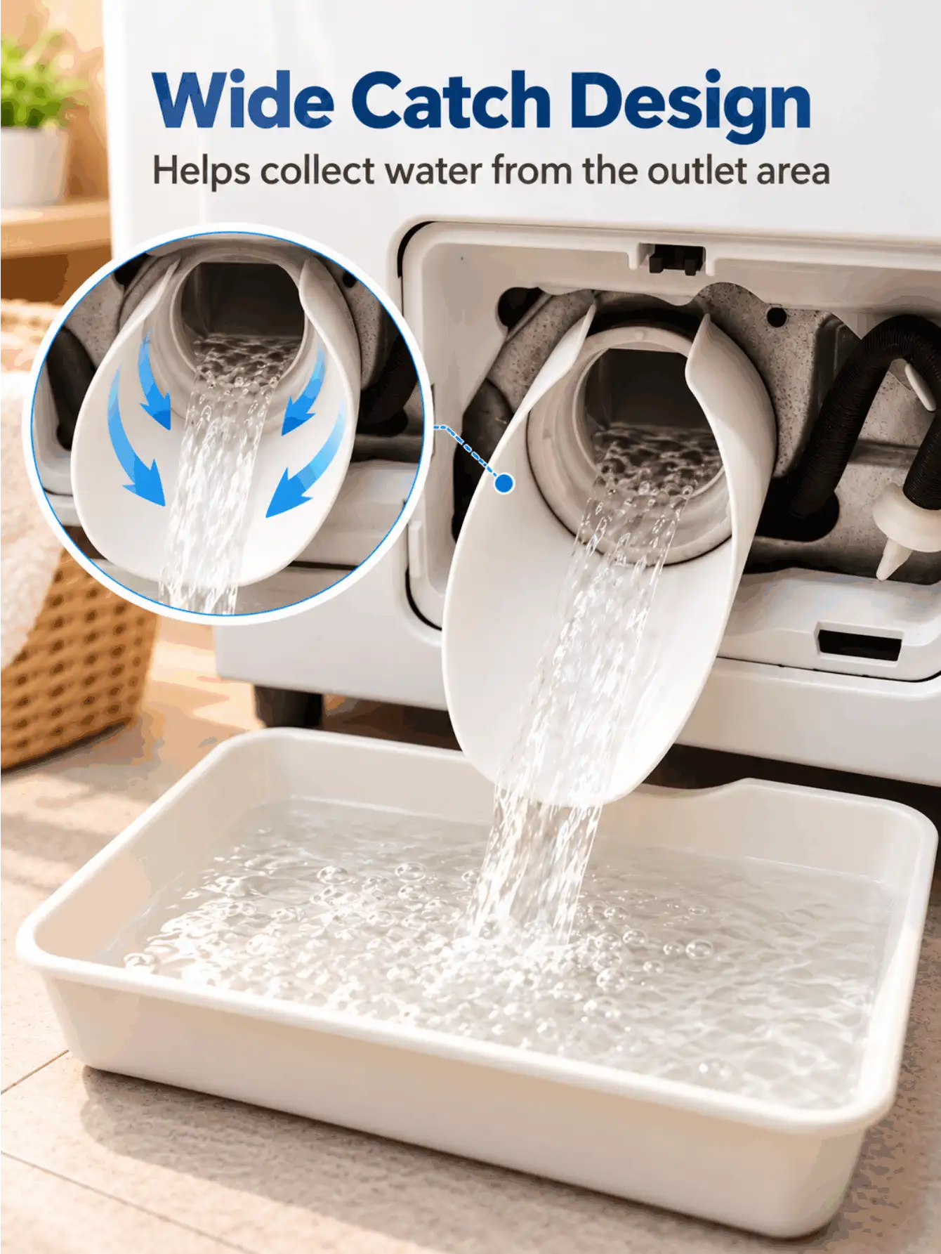Drum Washing Machine Emergency Drain Funnel, Anti-Overflow Drain Guide Nozzle Filter Drain Hose Replacement Accessory - Multi-color - View 2