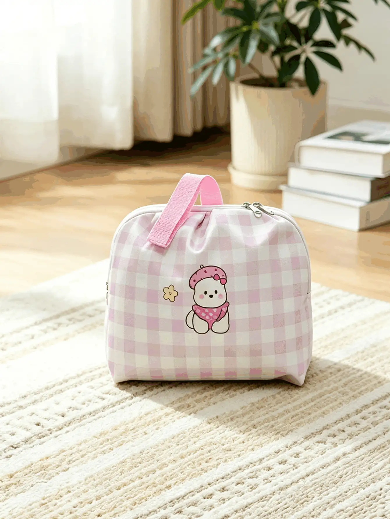 1pc Printed Travel Storage Bag, Large Capacity Underwear & Socks Bag, Portable Multi-Functional Underwear & Daily Small Items Organizer, Room Decor, Large Capacity 3-In-1 Underwear Storage Bag, Home Christmas Decoration - Multicolor - View 2