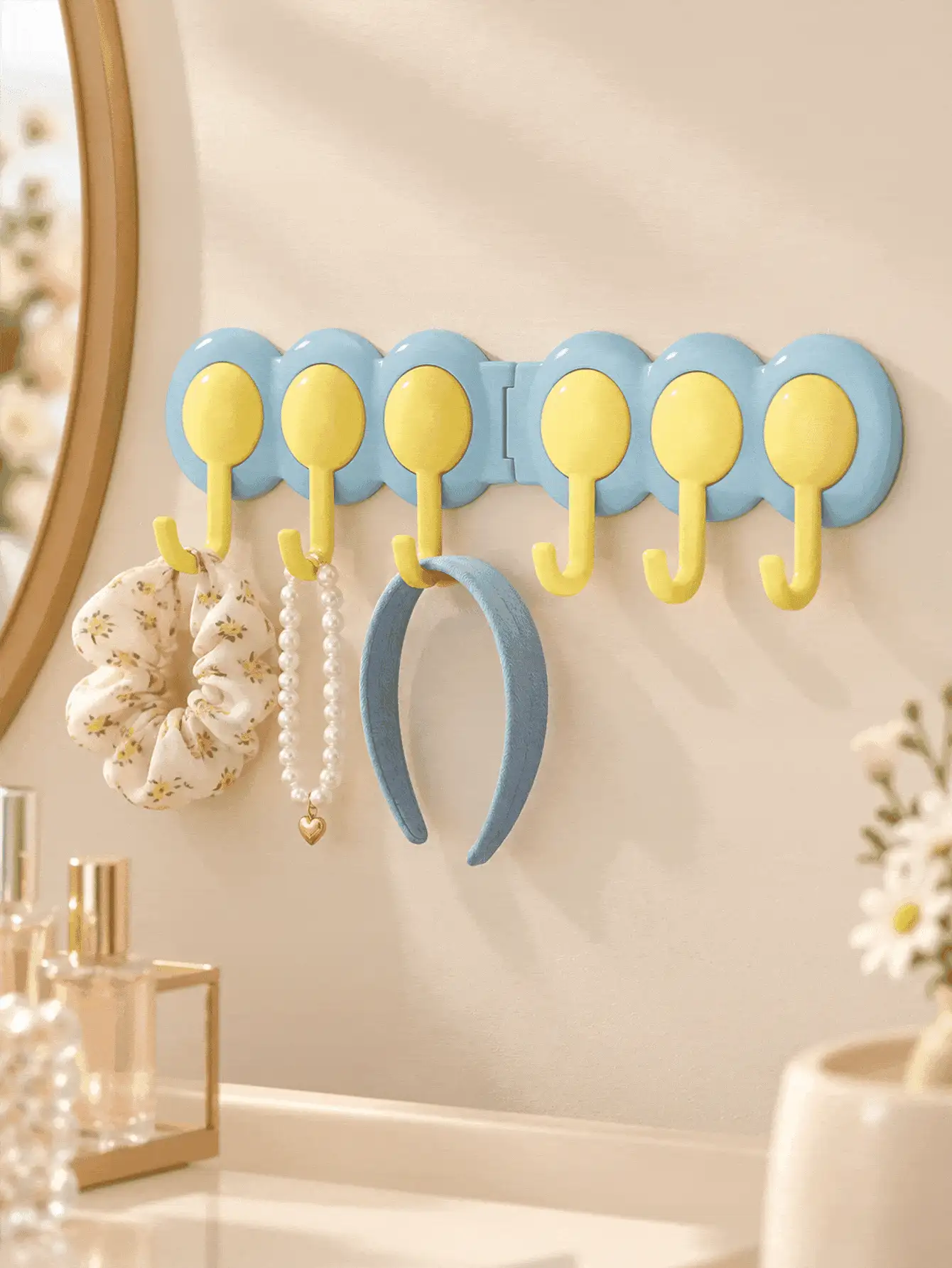 1pc Colorful Rotatable Hooks, Minimalist Plastic Rotating Storage Hook, Bathroom Wall Hanging Hooks, Kitchen Organizer Hooks, 180 Degree Rotatable Storage Hooks, For Towels, Accessories, Bathroom, Kitchen, Bedroom, Daily Use - Multicolor - View 3