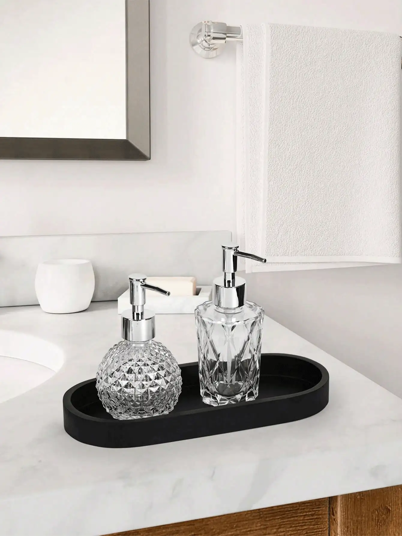 1pc/2pcs Oval Cosmetic Tray, Bathroom Countertop Organizer, Kitchen Sink Sponge Holder, Silicone Soap Dish, Suitable For Perfume, Jewelry, Candles - Multicolor - View 3