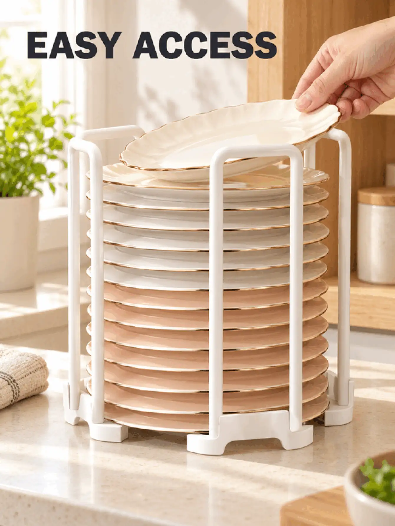 Expandable Kitchen Dish Drying Rack, Multi-Functional Bowl & Cup Storage Rack, Kitchen Utensil Organizer For Plates And Bowls, Kitchen Essentials, Kitchen Decor, Coffee Bar Decor Accessories - Multicolor - View 3