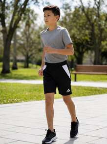 Adidas Tween Boys Shorts Soft Quick-Dry Moisture-Wicking Outdoor Training Casual IR9368 - Black - View 3