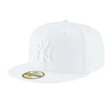 New Era 59Fifty MLB 纽约洋基队白色基本款修身帽 - 白色 - 查看 3