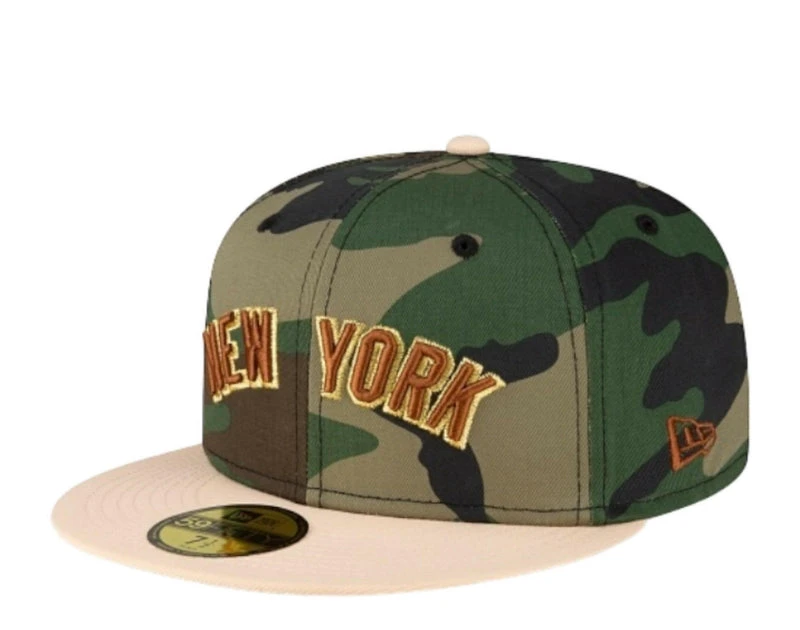 Mũ len New Era 59Fifty MLB New York Yankees Woodland Camo 1998 World Series - màu xanh lá - Xem 1