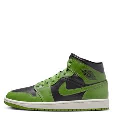 Air Jordan 1 Mid 女款休闲鞋 轻盈缓震透气舒适厚底 Logo 亲肤百搭日常健身通勤下班休闲旅行约会 白色 BQ6472-31-31 - 黑/綠 - 查看 1