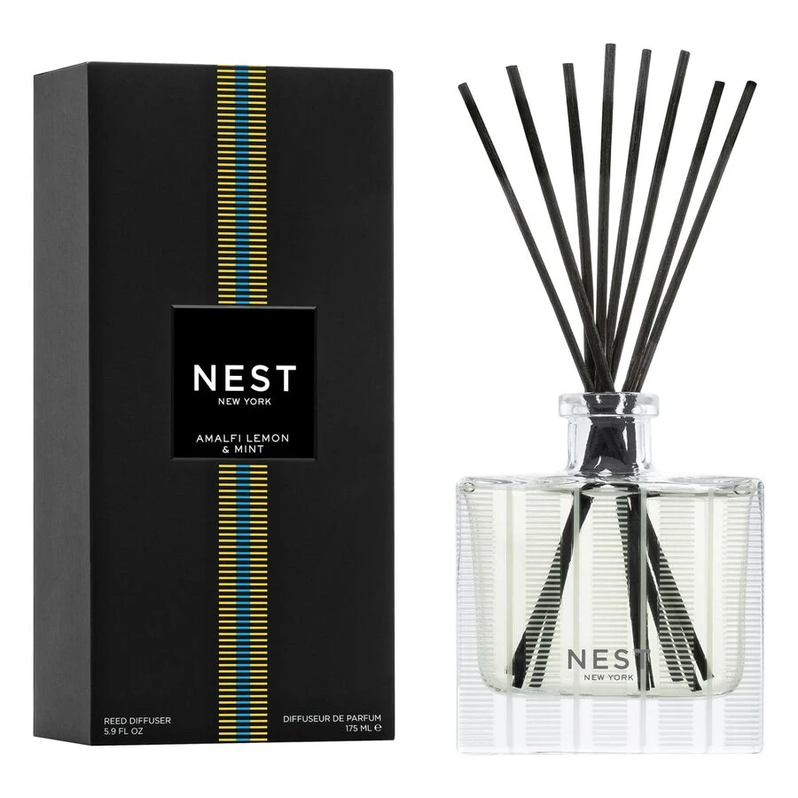 Nest Amalfi Lemon & Mint Reed Diffuser 5.9oz/175ml – Reed Diffuser, Long-Lasting Fragrance, For Home Decor Lovers, Lemon, Clear, Suitable For Living Room - Multicolor - View 1
