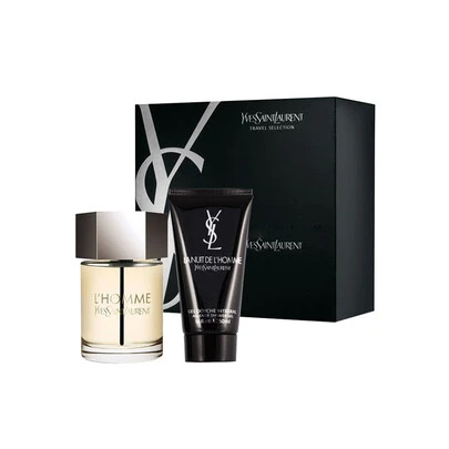 Yves Saint Laurent L'Homme 2 Pcs Set For Men (EDT 100ml+Shower Gel 50ml) Gift Box, Kits 3.3oz/100ml+1.6oz/50ml Fresh, Woody Floral Musk Boyfriend Husband Father Brother Birthday Graduation Party Travel Camping Outdoors School Campus Trip Festivals Anniversary Winter Christmas Special Occasions, Party