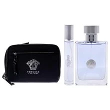 Versace 男士三件套礼盒（100毫升淡香水喷雾 + 10毫升淡香水喷雾 + 化妆包）男士香水旅行必备套装，三件套，3.4盎司/100毫升+0.34盎司1瓶+1个化妆包，清新水润现代男士运动风，适合送给男友、丈夫、父亲、兄弟，生日、毕业派对、旅行、露营、户外活动、校园旅行、节日、周年纪念、秋季、万圣节、秋季造型，简约V2清新风格，商务休闲，经典永恒。 - 多樣化香型 - 查看 2