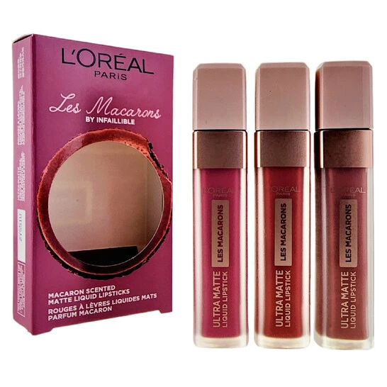 L'Oreal Infaillible Les Macarons 霧面液體唇膏 3 件套禮品套裝 0.24 盎司/10 毫升*3 - 彩色 - 查看 1