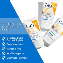 CeraVe 保湿矿物防晒霜广谱 SPF30 透明色调，适用于面部深层 1.7 盎司/50 毫升 生日、毕业典礼、派对、旅行、露营、户外、学校、校园旅行、节日、夏季秋季 - 彩色 - 查看 3