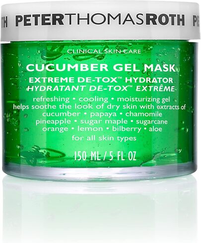Peter Thomas Roth Cucumber Gel Mask Extreme Detoxifying Hydrator 5oz/150ml Alcohol Free, Smoothing, Hydrating Girlfriend Wife Mother Friend Boyfriend Husband Father Brother Birthday Graduation Party Travel Camping Outdoors School Campus Trip Festivals Anniversary Office Winter Christmas Special Occasions, Party
