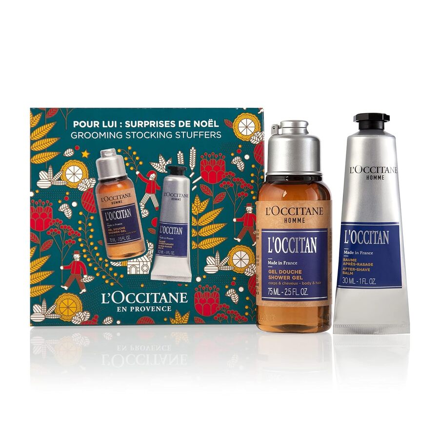L'Occitane 2 Pcs Set For Men (Shower Gel 2.5oz+After-Shave Balm 1oz) 2.5/75ml+1oz/30ml-Skin Care General Hair Care For Women Girls,Men Boy,Girlfriend Wife Mother Friend Boyfriend Husband Father Brother Essential,Gift,Birthday,Daily - Multicolor - View 1