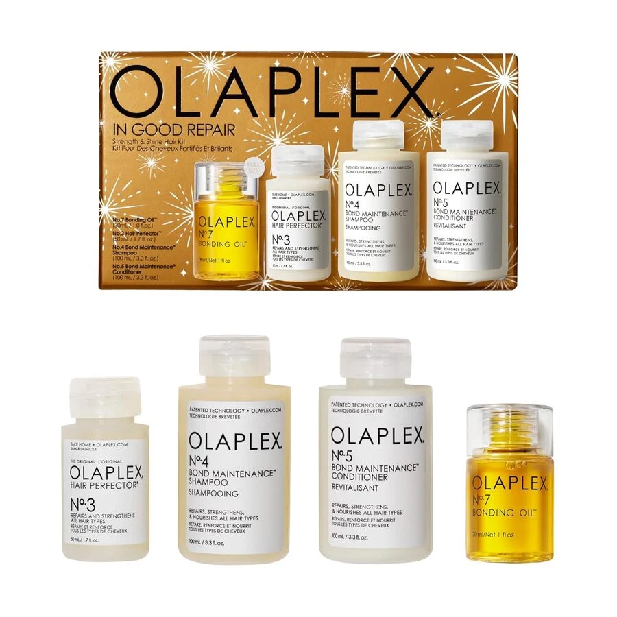 Olaplex 良好修复礼品 4 件套护发产品（7 号油 30ml+3 号护发素 50ml+无洗发水 100ml+5 号护发素 100ml）1oz/30ml+1.7oz/50ml*2+3.3oz/100ml - 1盎司/30毫升+1.7盎司/50毫升*2+3.3盎司/100毫升 - 查看 1