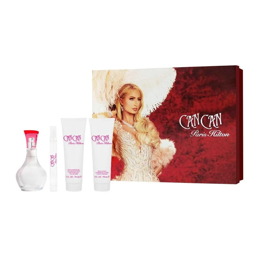Paris Hilton Can Can 女士四件套(香水 3.4 盎司 + 身体乳 3 盎司 + 沐浴露 3 盎司 + 香水 0.34 盎司)3.4 盎司/100 毫升 + 0.34 盎司/10 毫升 + 3 盎司/90 毫升*2 - 多樣化香型 - 查看 1