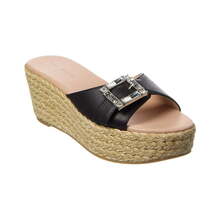 Stuart Weitzman Women's Bohemian Style Buckle Design Wedge Heel Sandals - Black - View 2