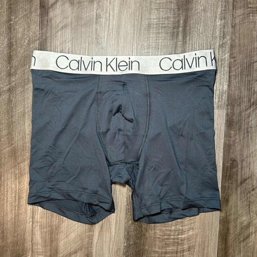 Calvin Klein Quần lót Boxer Brief 3 màu đen/ xanh lá/ Turbulence - Đen/Xám - Xem 1