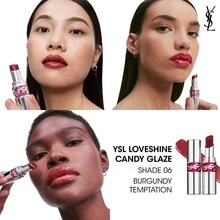 Yves Saint Laurent Rouge Volupte Candy Glaze唇膏 NK 6 勃艮第诱惑 0.11盎司/3.2克 - 6 勃根地誘惑 - 查看 2