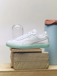 Puma Giày nữ thường ngày, chạy bộ, nhẹ, có đệm, thoáng khí, thoải mái, đế dày, có logo, thân thiện với da, đa năng, phù hợp hàng ngày, tập gym, đi làm, thư giãn, du lịch, hẹn hò, màu đen 401991-01 - tro - Xem 1