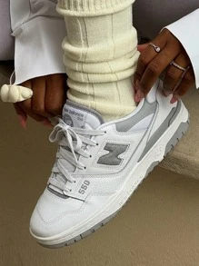 New Balance Giày nữ thường ngày chạy bộ nhẹ đệm thoáng khí thoải mái đế dày logo thân thiện với da đa năng hàng ngày tập gym đi làm đi làm về giải trí du lịch hẹn hò BBW550BB - trắng - Xem 1