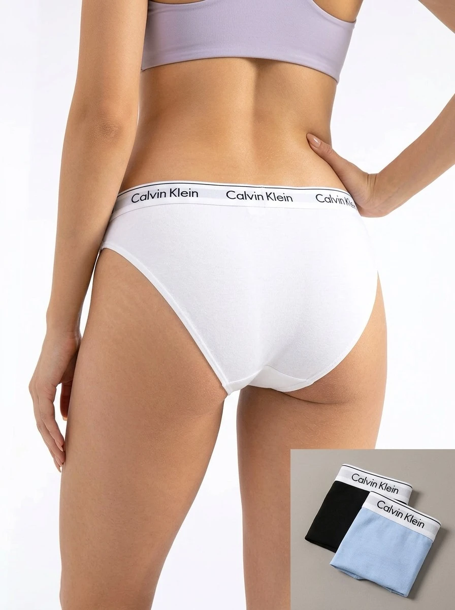 Calvin Klein THONG 3PK BLACK/BEAU BLUE/WHITE - Black/Blue/White - View 1