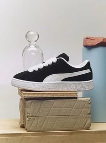 Puma 彪马女士运动鞋（GS）麂皮XL吸汗透气轻便百搭纯色速干日常上学运动黑色396577-02 - 黑色 - 查看 1