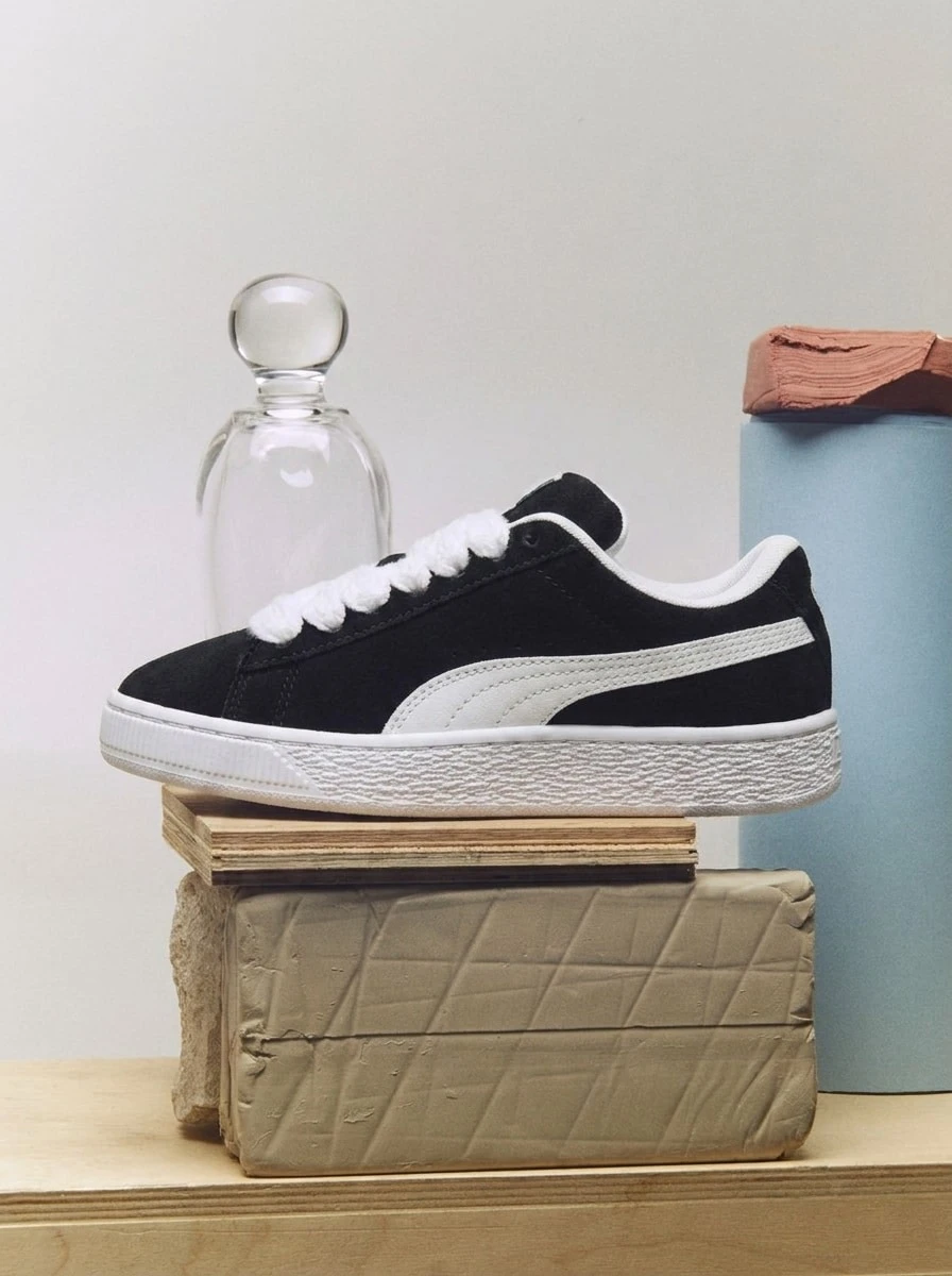 Puma 彪马女士运动鞋(GS)麂皮XL吸汗透气轻便百搭纯色速干日常上学运动黑色396577-02 - 黑色 - 查看 1