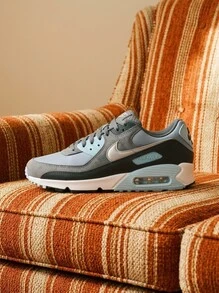 Nike Giày thể thao nam Air Max 90 thoáng khí, đệm nhẹ, đa năng, đi làm hàng ngày, màu xám DM0029-009 - đá bọt/xám - Xem 1