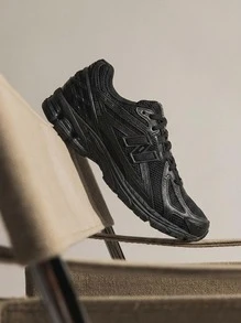 New Balance Giày nam thường ngày 740, nhẹ, êm ái, thoáng khí, đế dày, có logo, thân thiện với da, đa năng, phù hợp đi làm hàng ngày, tập gym, đi học, dạo phố, du lịch, đi chơi, màu đen U740BO2 - Đen và xám - Xem 1
