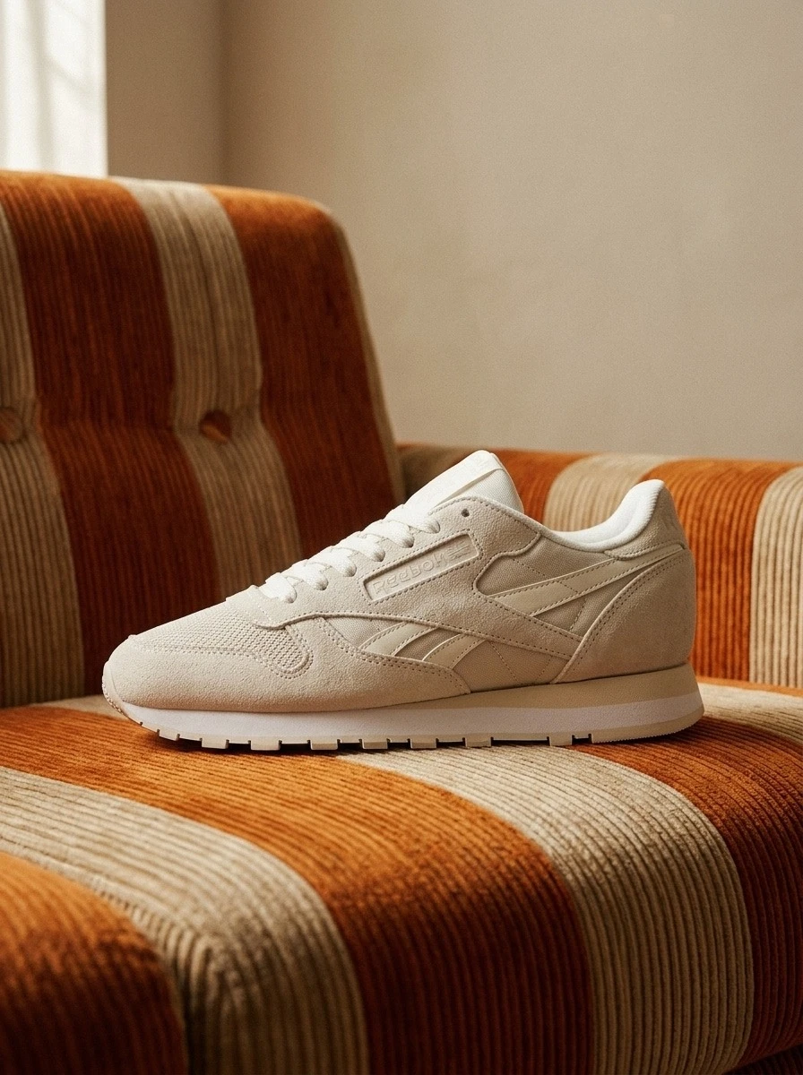 经典皮革系列男女通用运动鞋 透气百搭 日常上学运动 轻便易洗 白色 100209483 - 米白色 - 查看 1