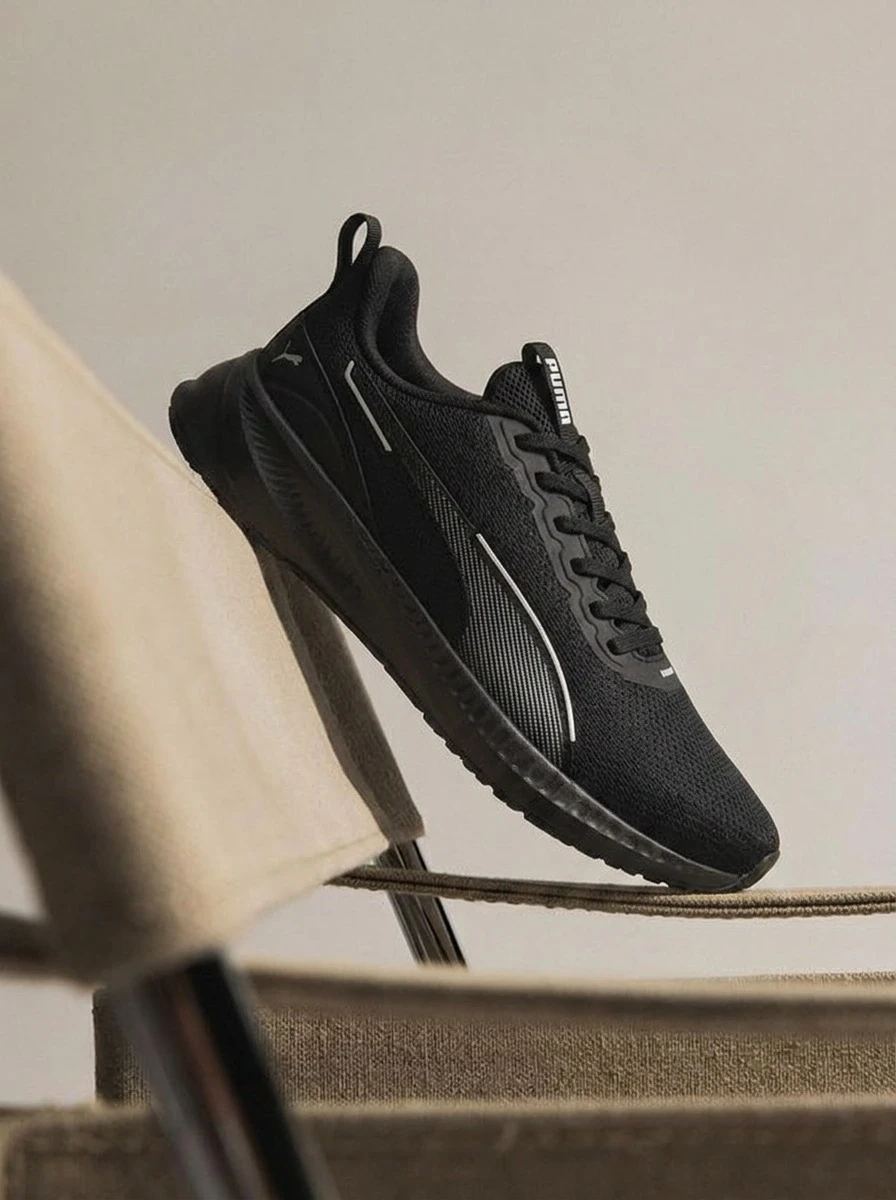 Puma 男士休闲鞋 轻便缓震透气舒适厚底logo亲肤百搭日常健身通勤街头旅行上学黑色 310797-04 - 黑色/銀色 - 查看 1