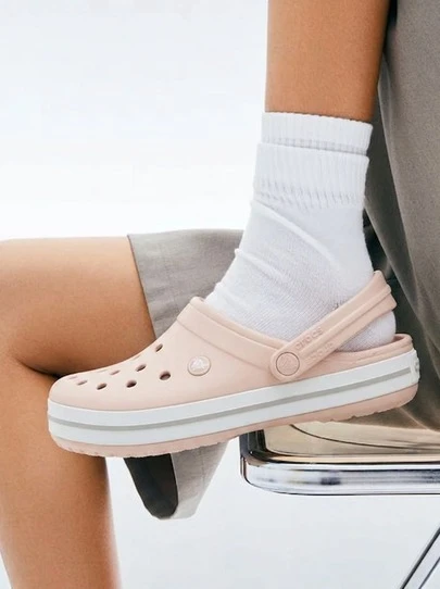 Crocs Crocband QaQ Unisex Adult Sports Clogs Lightweight Breathable Quick Dry Anti-Slip Sole Soft Skin-Friendly Lining Easy Slip On Durable Versatile Daily Home Gym Outing Pool Beach Travel Vacation After-Work Pink 11016-6UR