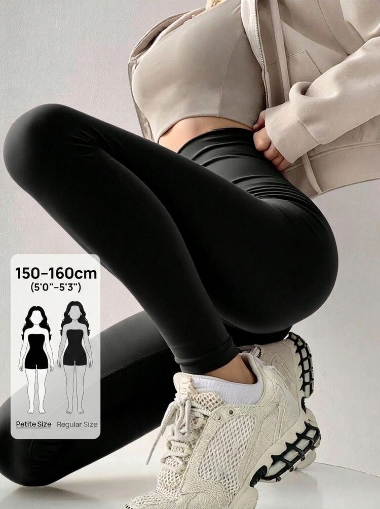 Women's Casual Sports Daily Commute Solid Color High Waist Shaping Lifting Leggings Petite