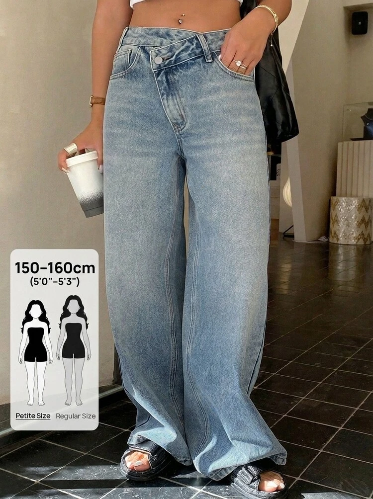 Women's Loose Casual Cat Whisker Korean Style Wide Leg Jeans