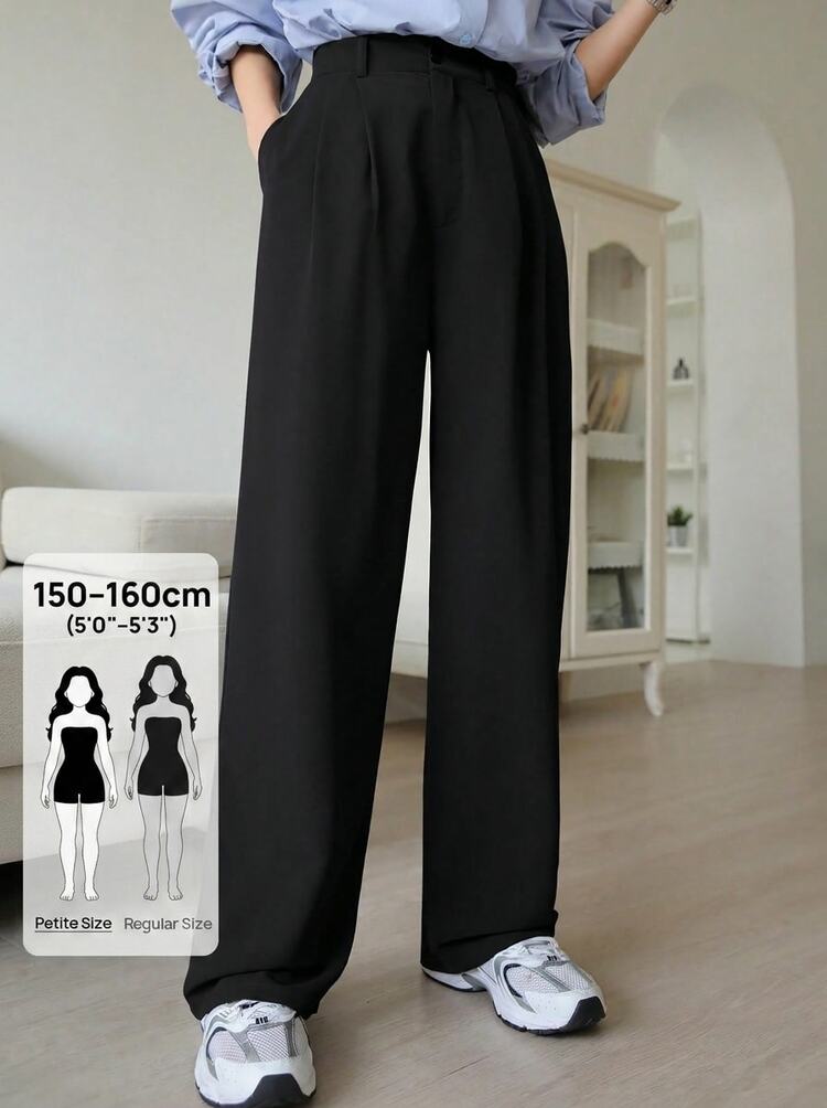 Women's Solid Color Casual Versatile Korean Style Pants Petite