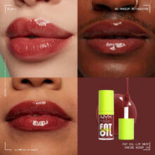 NYX Fat Oil Lip Drip 14 Inside Scoop 0.16oz/4.8ml 高光澤亮面唇蜜，保濕角鯊烷配方，不黏膩有色唇釉，灰玫瑰紫色，適合日常穿搭與疊擦 - Inside Scoop (FOLD14) - 查看 5