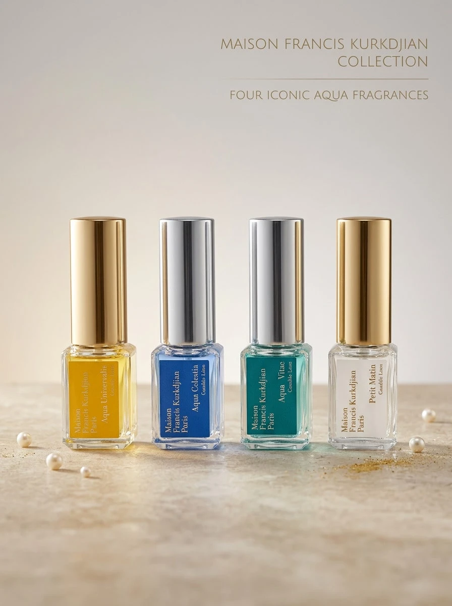 Maison Francis Kurkdjian Aqua Media Cologne Forte 女士迷你套装 4 件 (Aqua Media 5ml+Aqua Vitae 5ml+Aqua Universalis 5ml+Aqua Celestia 5ml) 迷你套装 EDP 0.16oz/5ml*4 - EDP - 查看 1