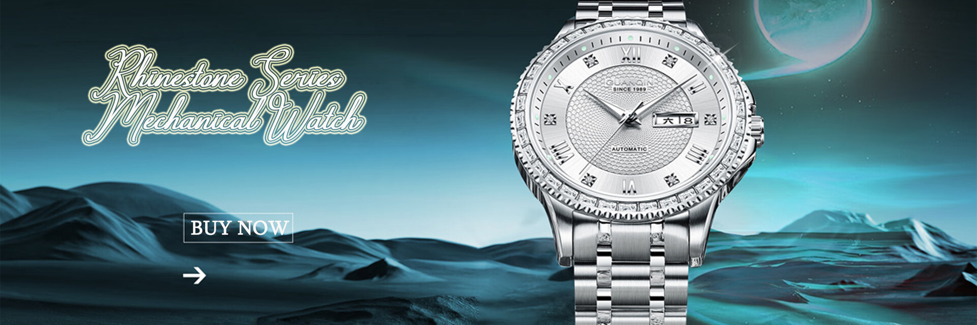 GUANQIN 1pc Guanqin Waterproof Luminous Watch With Japan Miyota8205 Mechanical Movement Rhinestone Double Calendar Dial Wear Resistant Stainless Steel Strap Fashion Luxury Classic Casual Self Winding Men Automatic Mechanical Watch Suitable For Festivals Dates Business Gifts p 44603514