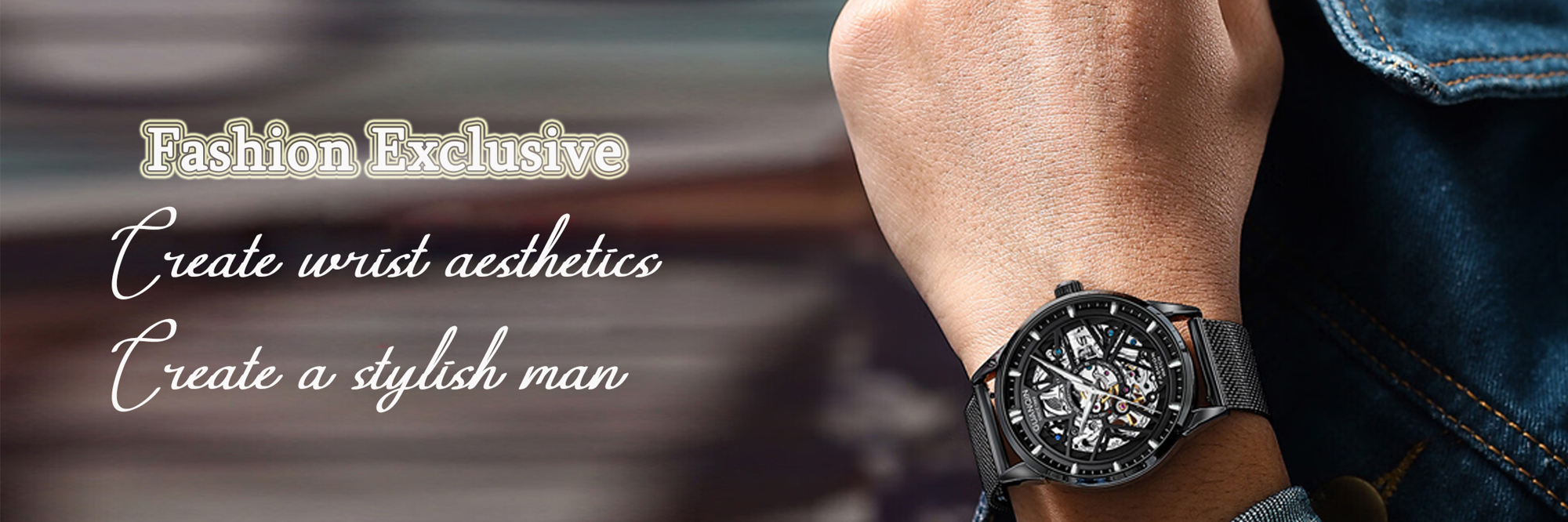 GUANQIN 1pc Guanqin Waterproof Luminous Watch Men Wear Resistant Stainless Steel Milanese Mesh Strap Fashion Luxury Classic Self Winding Skeleton Automatic Mechanical Watch Suitable For Festivals Dates Business Gifts p 50152871