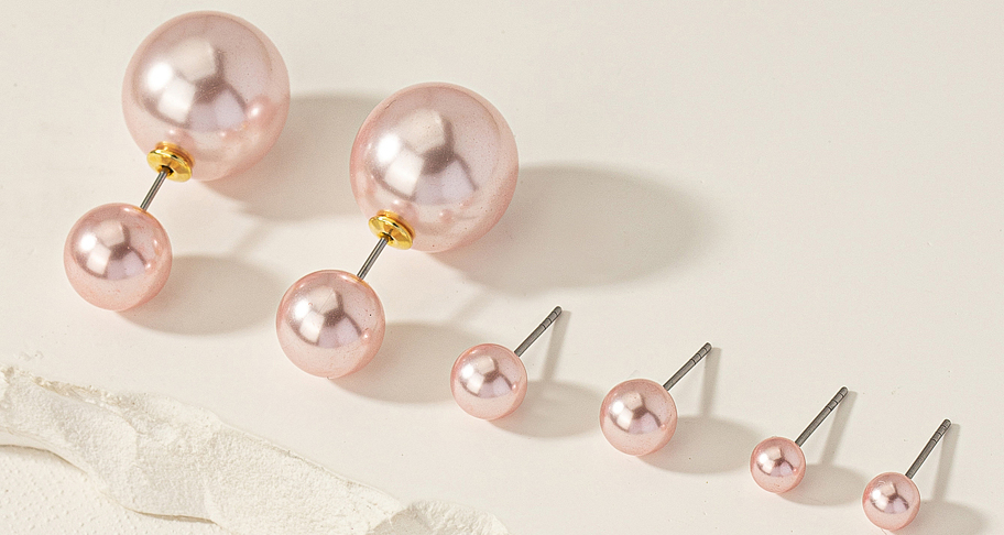 3 Pairs Classic Sophisticated Versatile Korean Style Elegant Premium Double Sided Cultured Pearl Stud Earrings Suitable For Women To Wear On Beach Vacation Celebration Date Daily Music Festival p 59907798