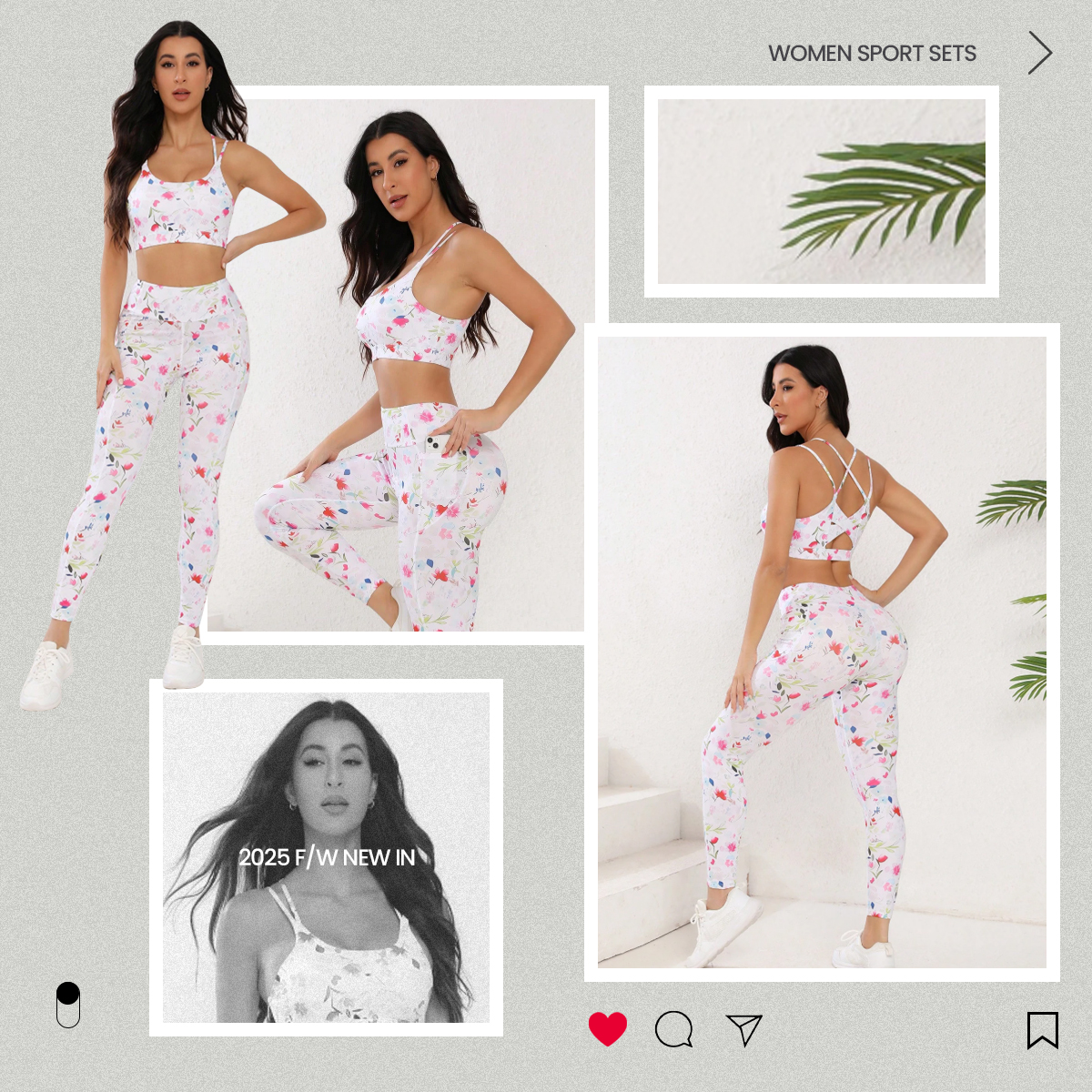 Women s Floral Print Camisole And Long Pants Knit Yoga Set p 56645155