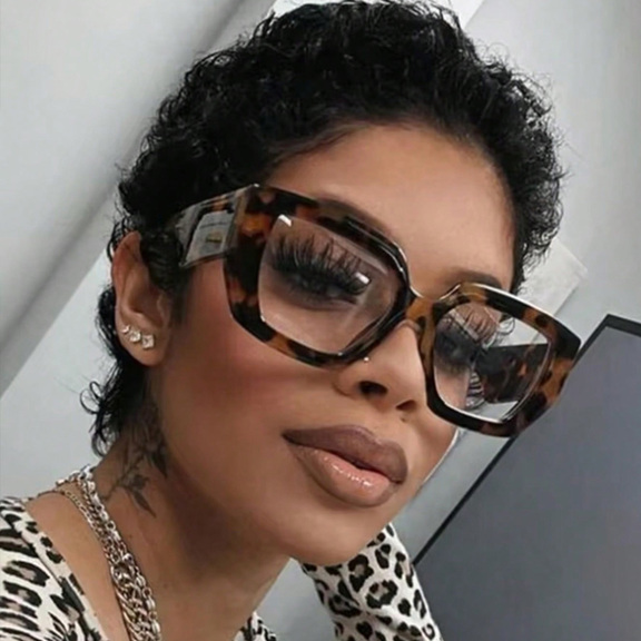 feye 1pc Women s Black Square Big Frame Fashion Glasses With Clear Lenses Decorative Daily Vacation Glasses p 47448198
