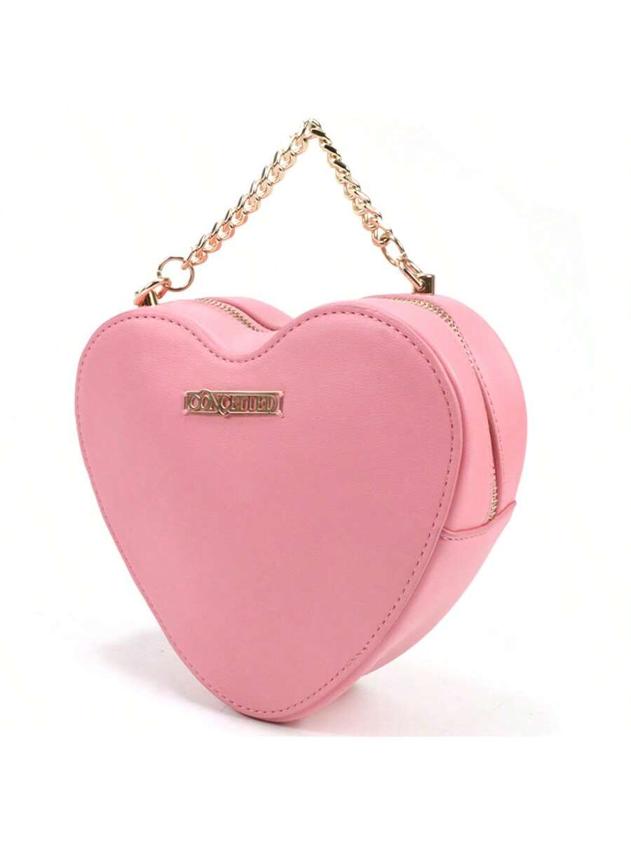 1pc Mini Heart Shaped Handbag A Fashionable Handbag For Carrying Can Hold Mobile Phones Slogans Small Cosmetics And So On It Is Suitable For Students Ladies In Business And Daily Commuters It Is Also Suitable For Giving As A Gift On Valentine s Day  p 62386891