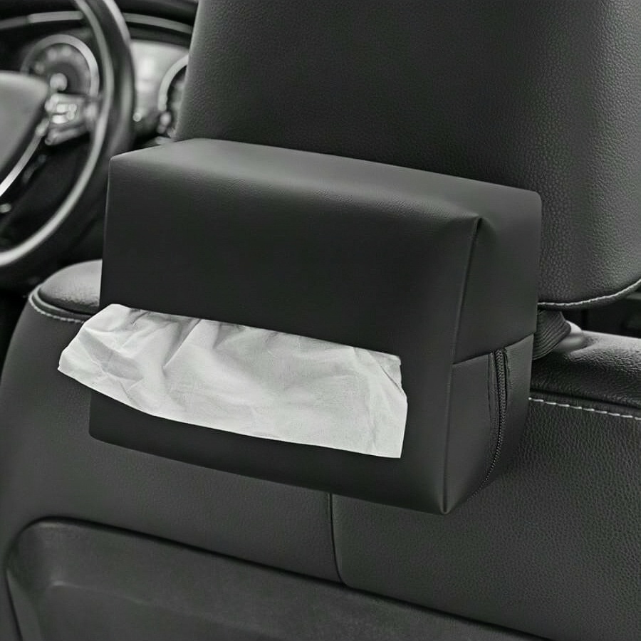 Car Tissue Box PU Leather Car Chair Back Draw Paper Bag Hanging Sun Visor Armrest Box Tissue Bag Multifunctional No Tissue Included  p 44693513