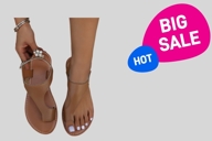 2024 New Style Women s Outdoor Metal Studs Flat Sandals Fashionable And Simple With Toe Clip And Buckle Beach Style p 28934261